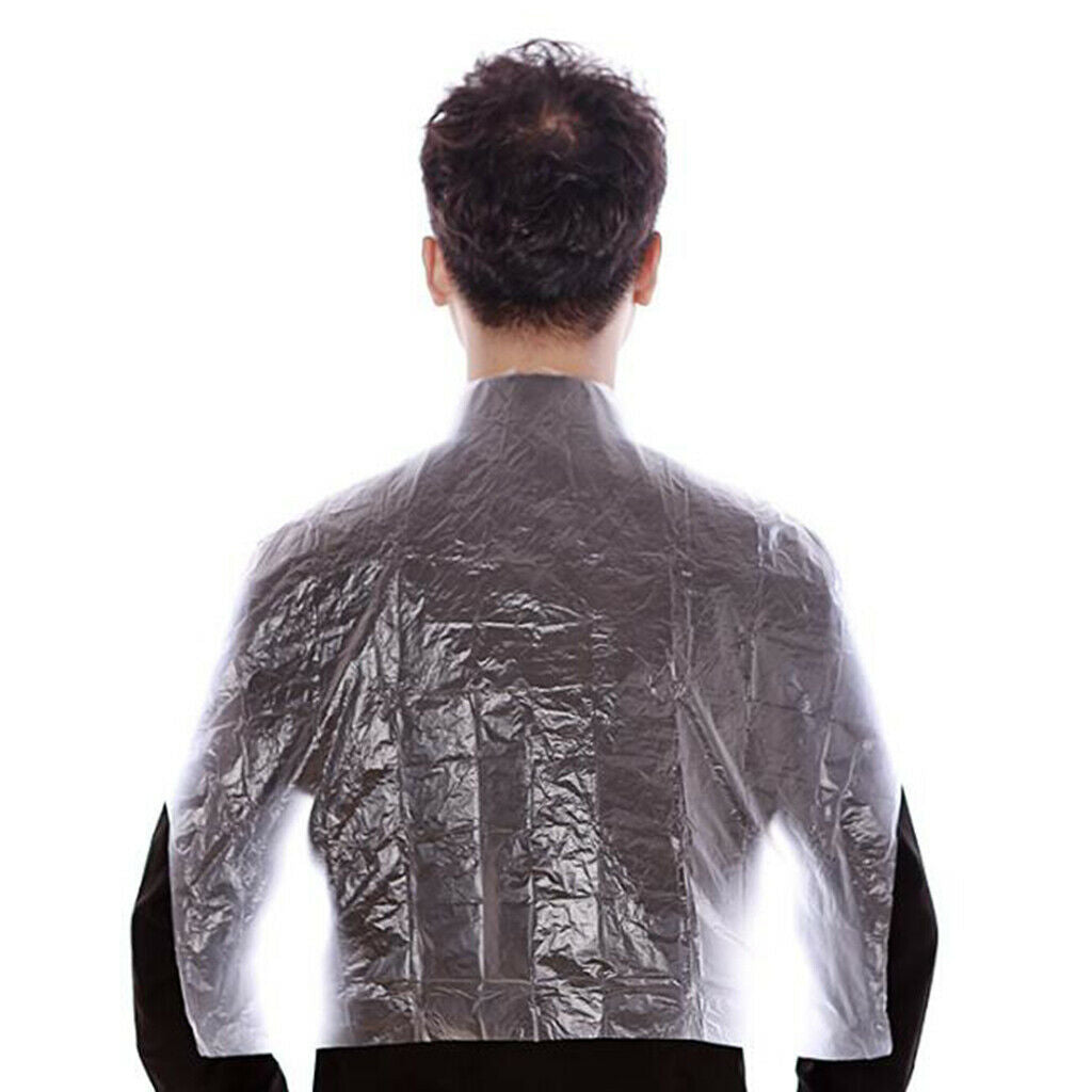 100pcs PE Disposable Hair Cutting Cape Gown Salon Barber Capes Cloth Apron