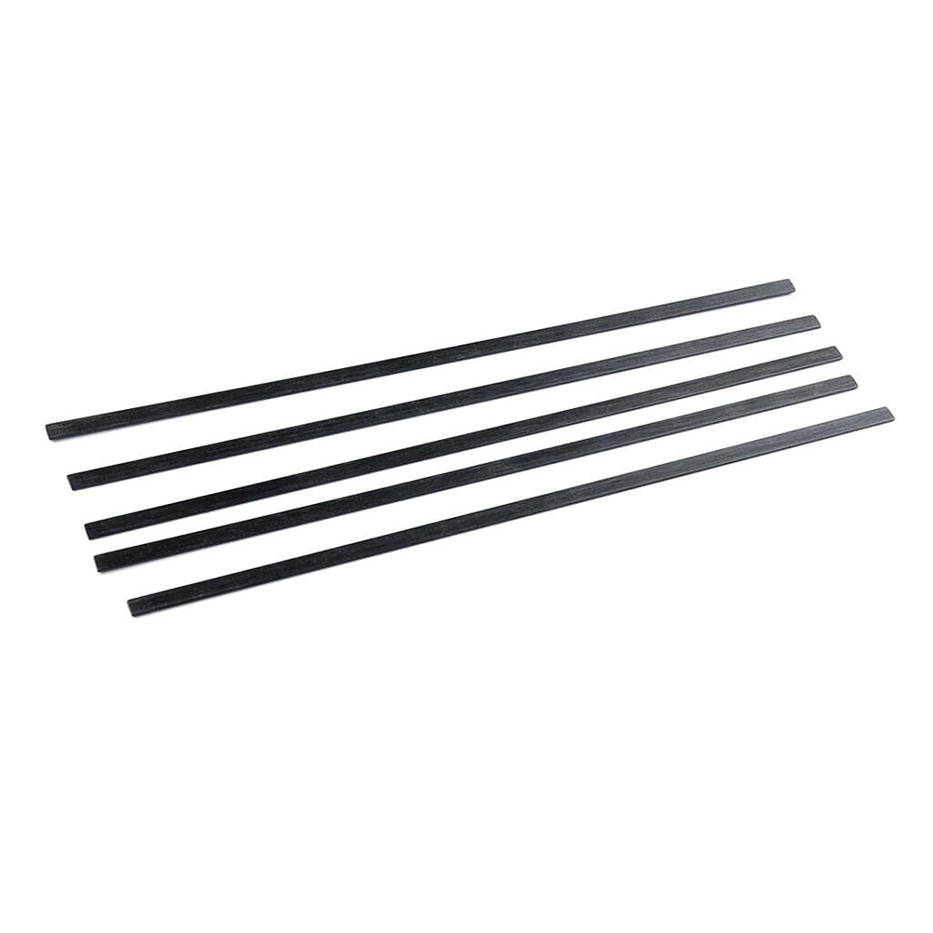 5pcs Carbon Fiber Strips Flat Bars Airplane DIY Accessory 5mm x 1mm x 200mm