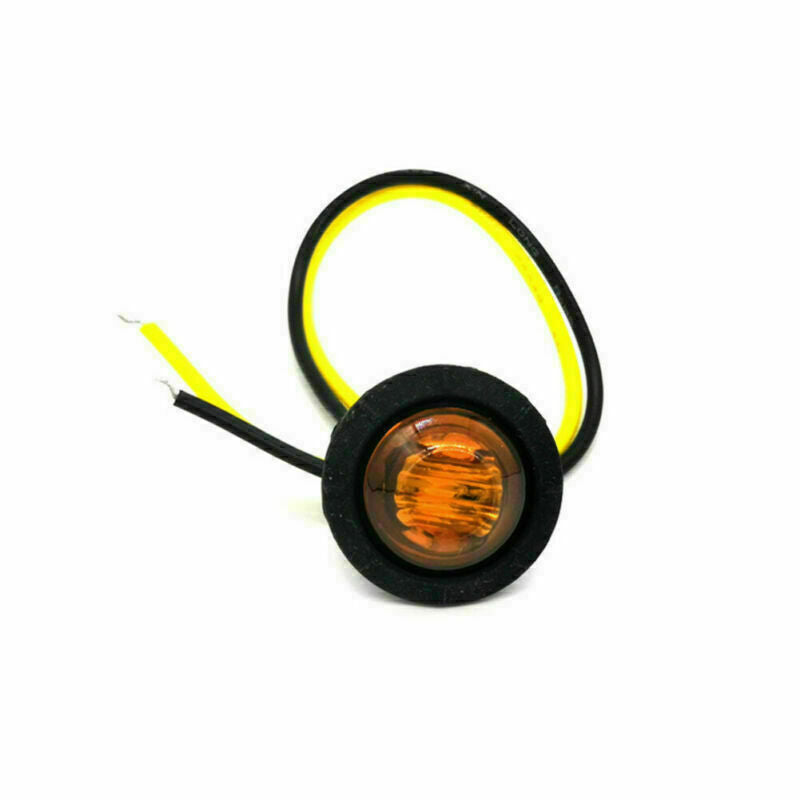 20Pcs Pickup Round Side Marker Light 3/4"LED Bullet Light Truck Trailer Amber