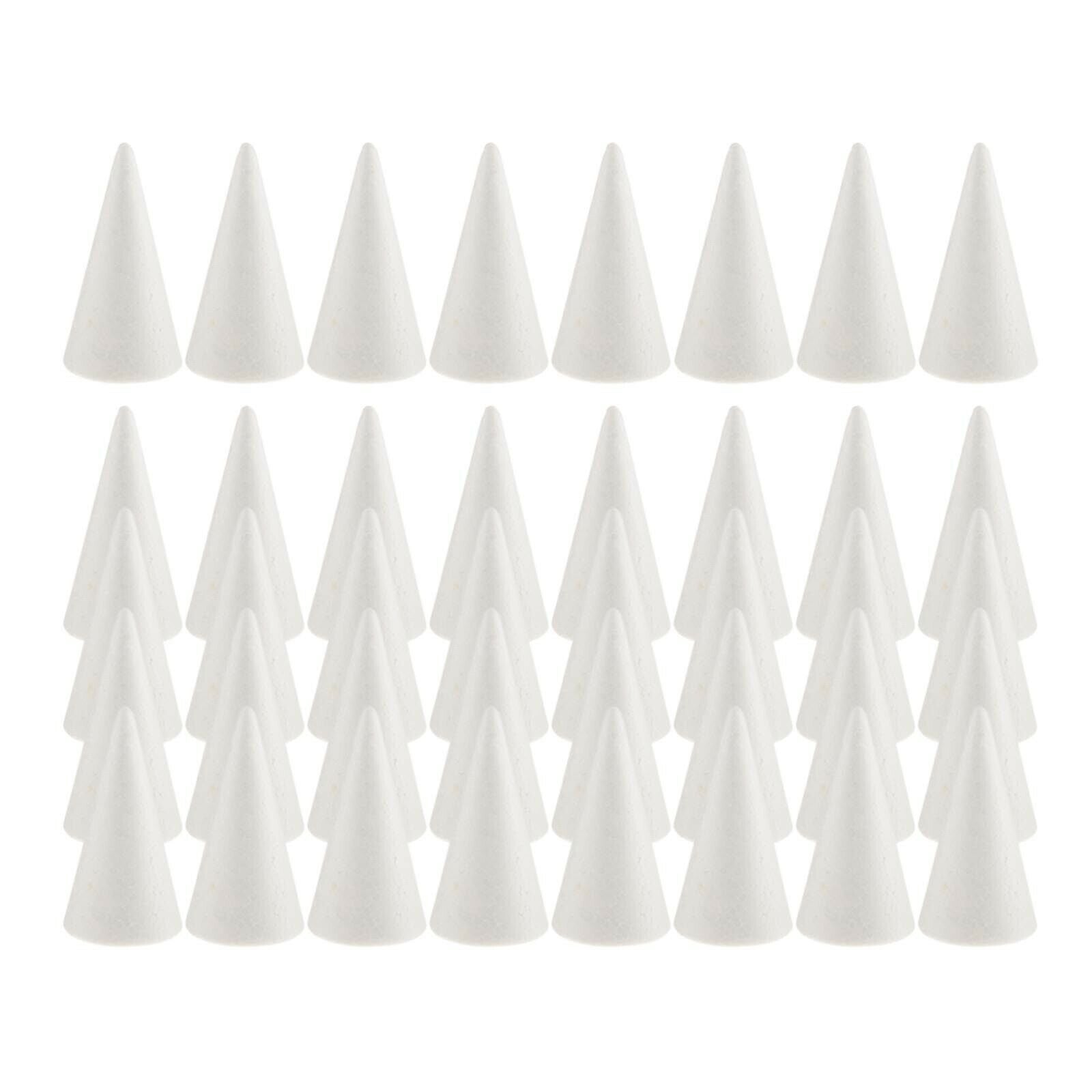 40x Styrofoam Foam Foma Craft Cone Modelling Foam Ornaments for Kids Crafts