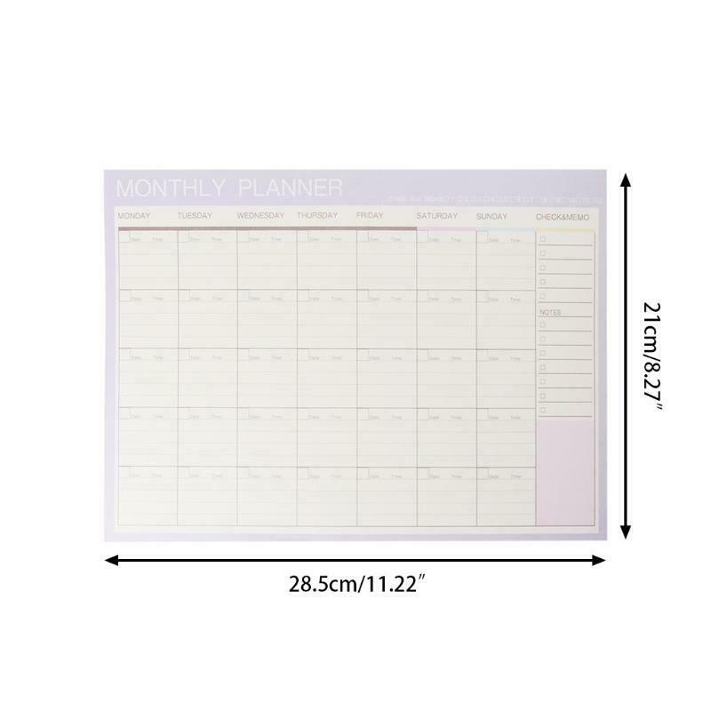 Monthly Paper Pad 20 Sheets DIY Planner Desk Agenda Gift School Office Supplies