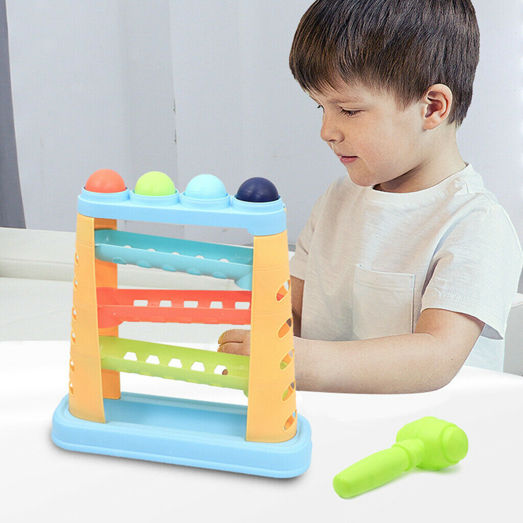 3 Layers Ball Racer Ramp Tower Set and Hammer Maze Race Educational Toys