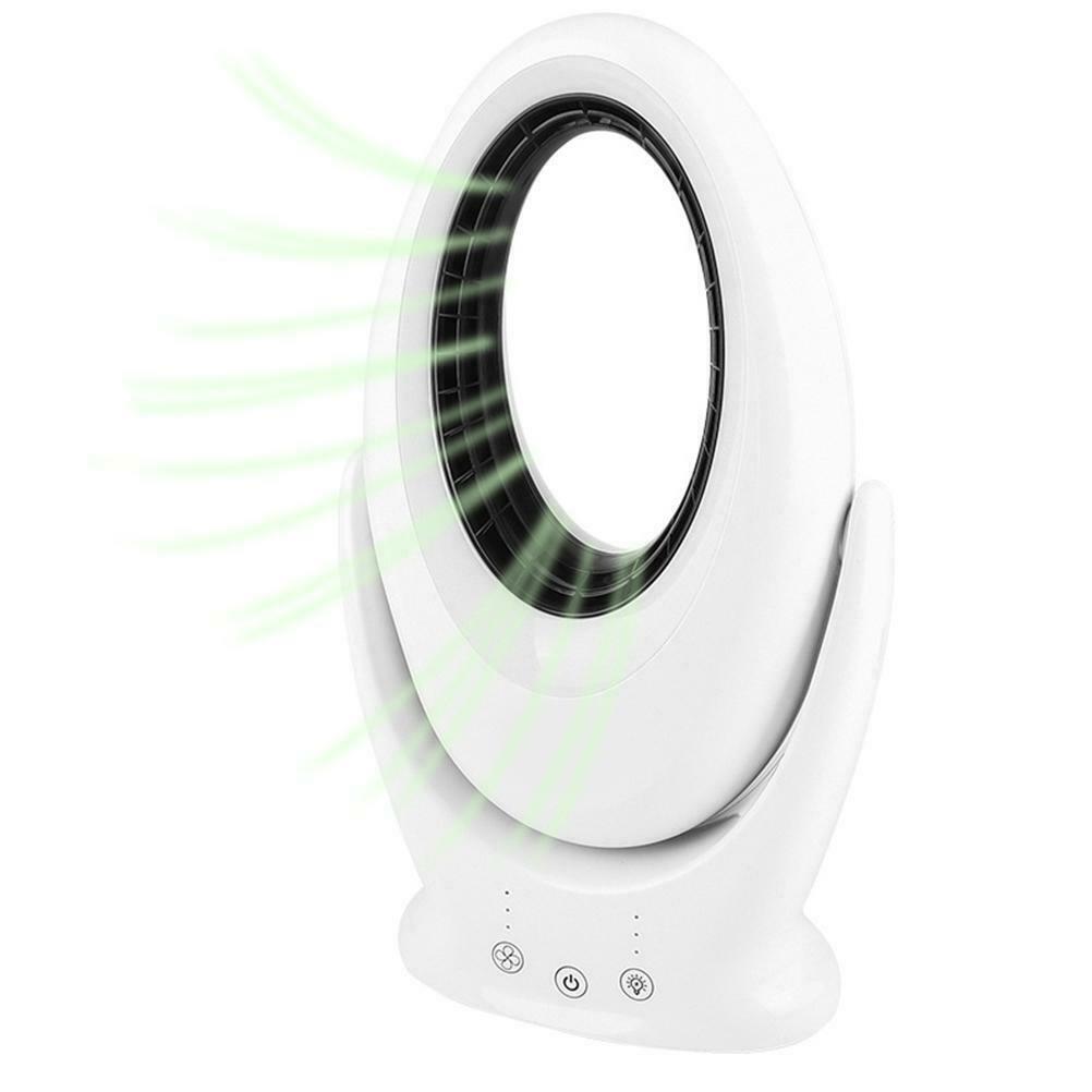 Bladeless Fan LED Nihgt Light USB Rechargeable Outdoor Home Electric Fan