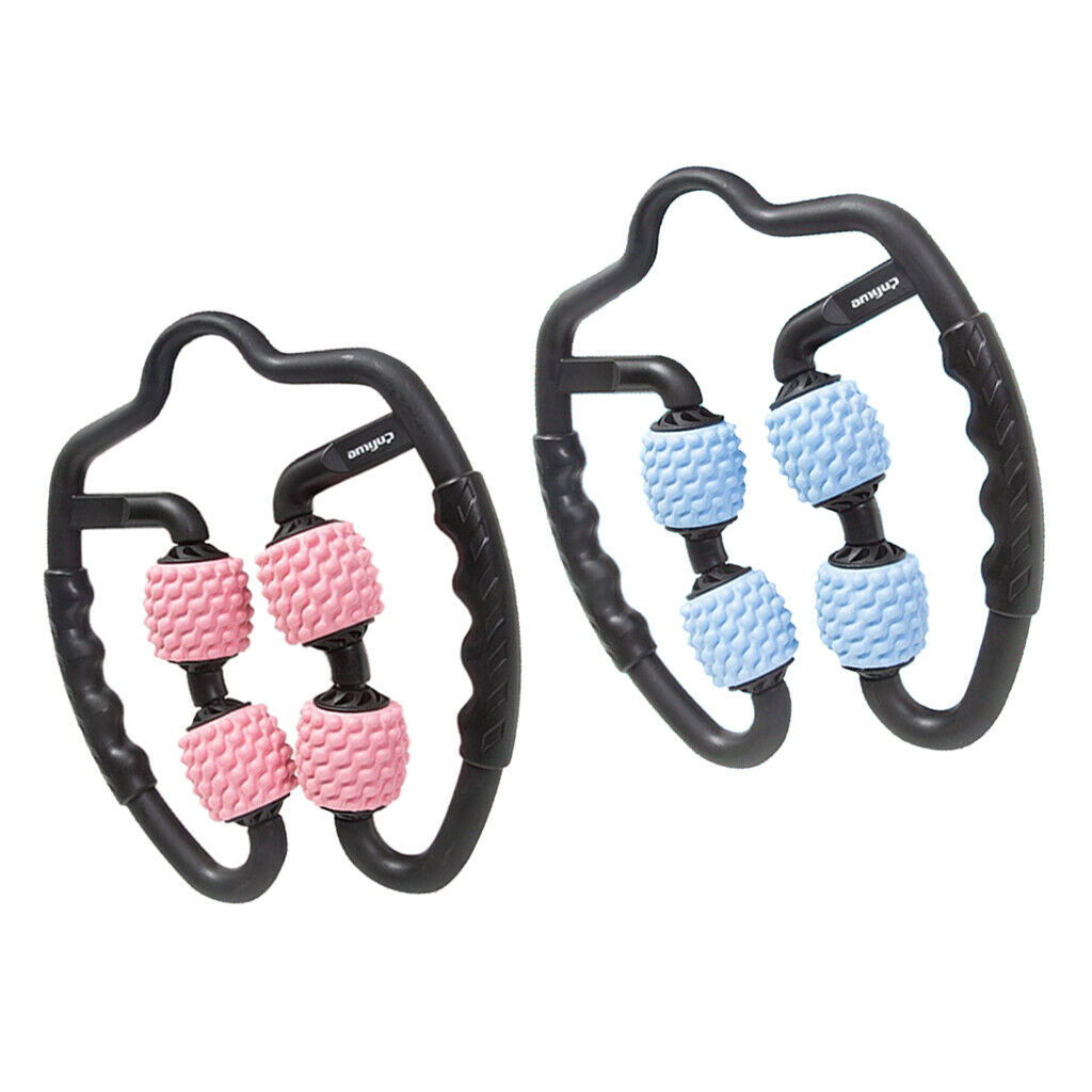 2 Pieces Portable Roll Wheel Massager Neck Full Body Muscle Stress Relief