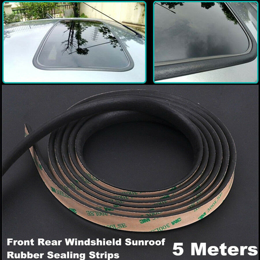 Universal 5Meter Black Rubber Car Window Sealant Sunroof Edge Trim Sealing Strip