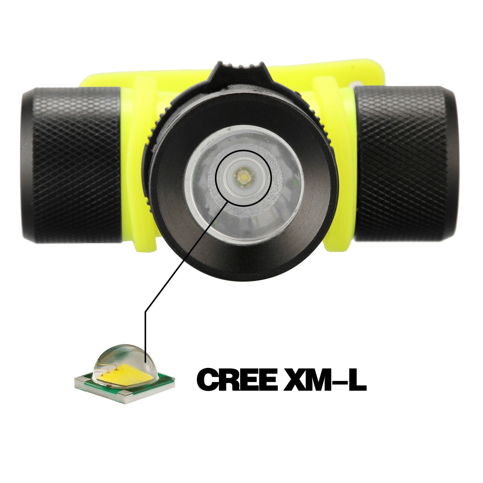 Yellow & Black  LED Waterproof Diving Scuba Headlight Headlamp