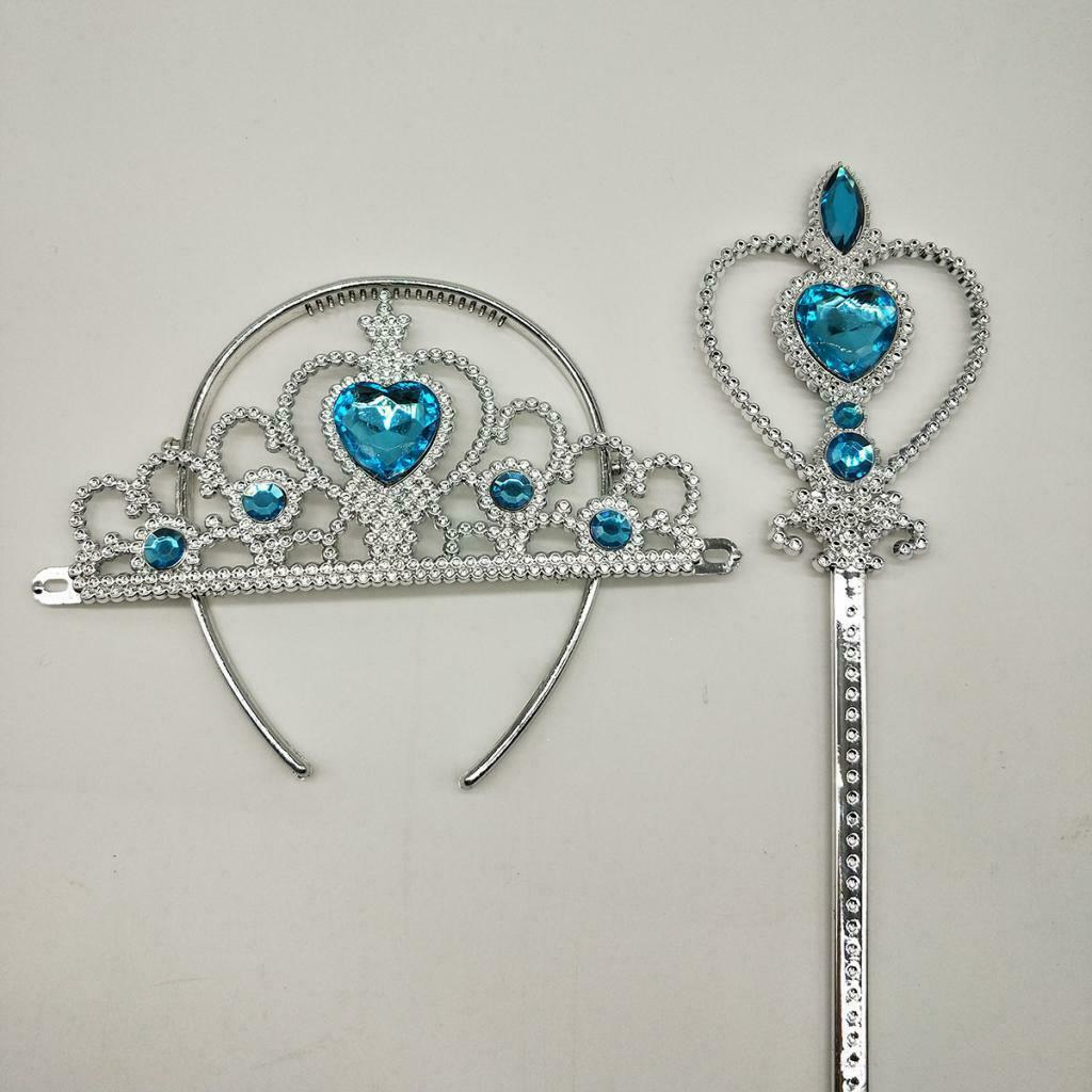 3Sets Cute Kids Princess Belle Costume Props Wand Tiara Jewerly Kit Holiday