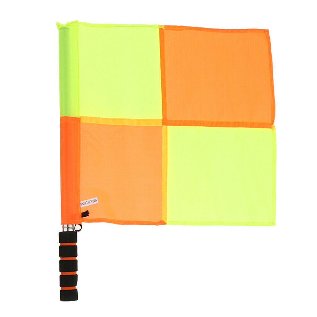 Soccer Referee Flag 2-Line Man Corner Flags with Sponge Handle