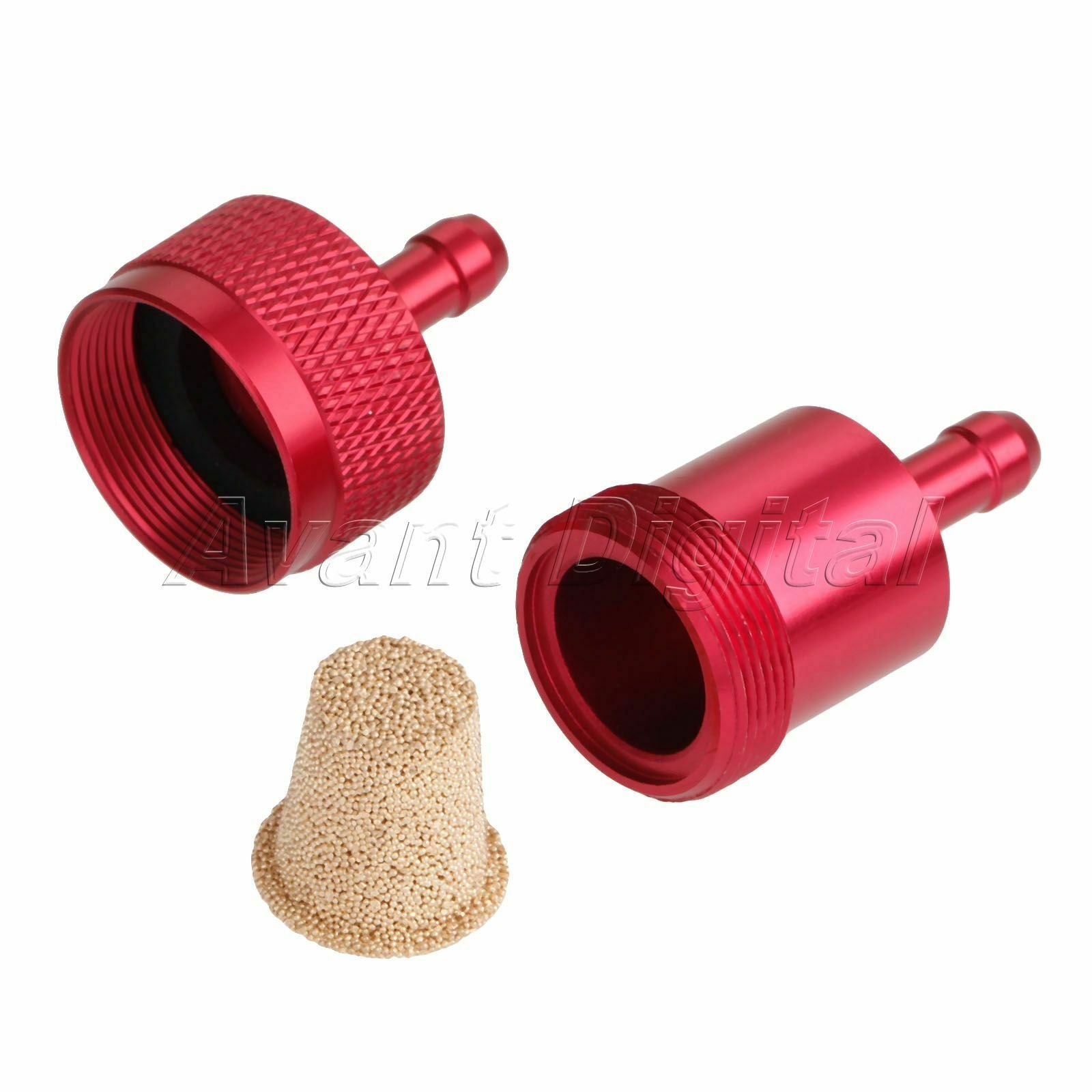 Red CNC Aluminium Motorcycle Pit Dirt Bike ATV Quad Inline Fuel Filter 1/4" 6mm