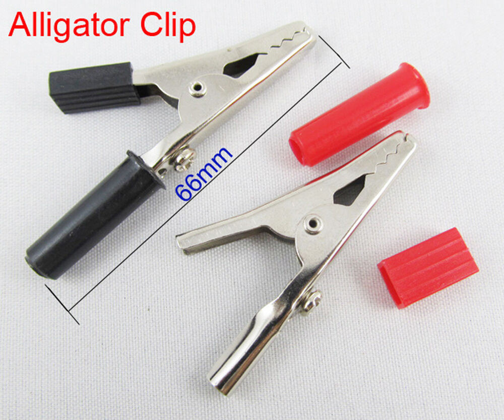 100pcs 55mm Plastic Insulated Alligator Clip to 4mm Banana Female Test Adapter
