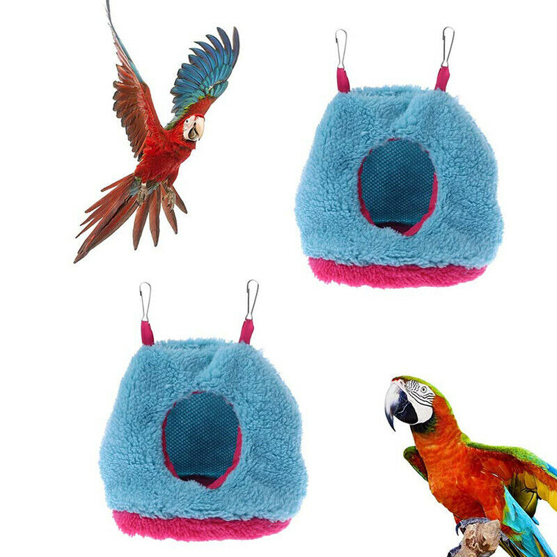 Birds Parrot Warm Plush Hammock Hanging Nest Cave Cage Bird House Tent Bed HN US
