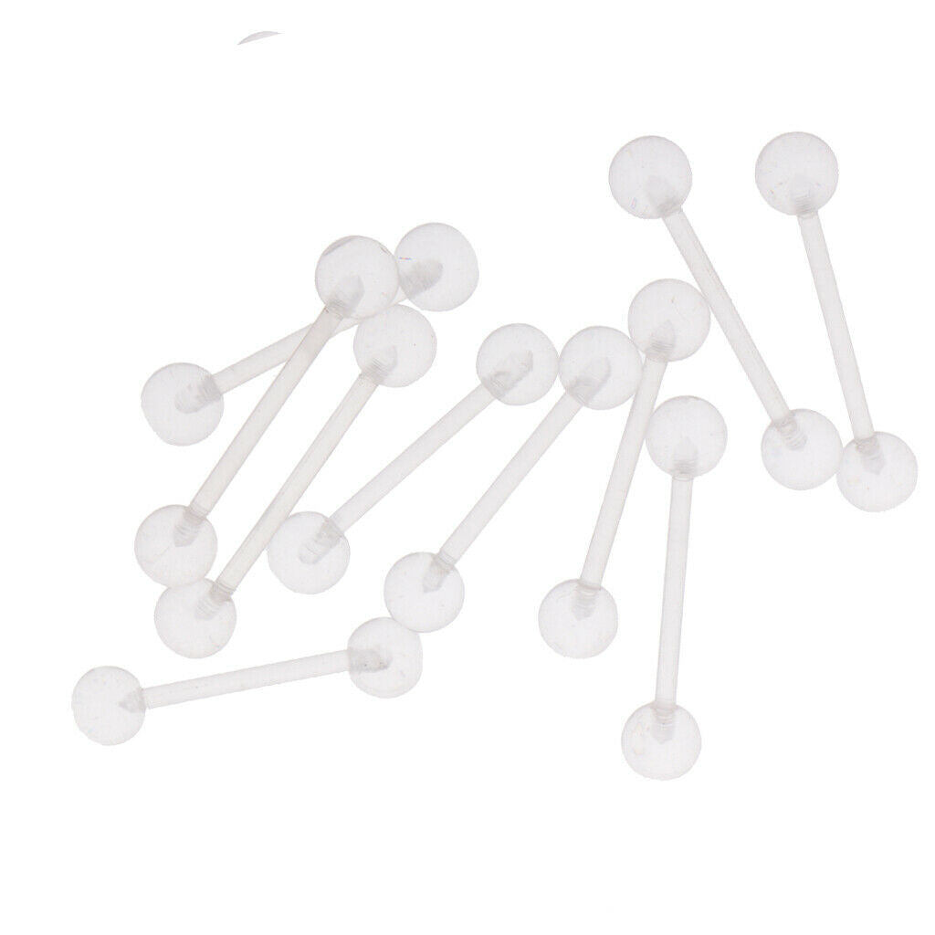 10pcs Acrylic Body Piercing Jewelry Eyebrow Tongue Bar Labret Lip Nose Rings