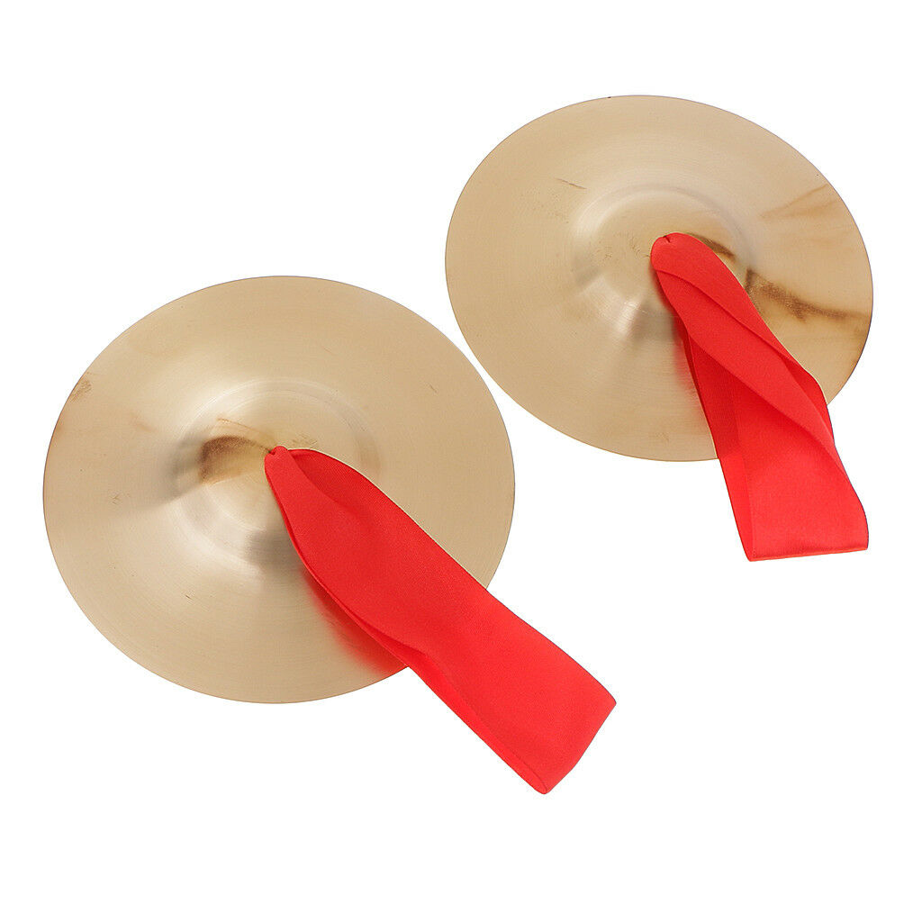 1 Pair Golden Copper Cymbal Hand Percussion Kids Toys Gift D:15cm