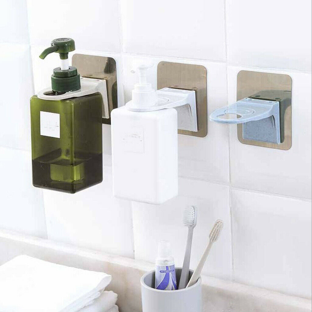 Wall Mounted Sticky Shampoo Hook Shower Soap Bottle Hanging Holder Blue