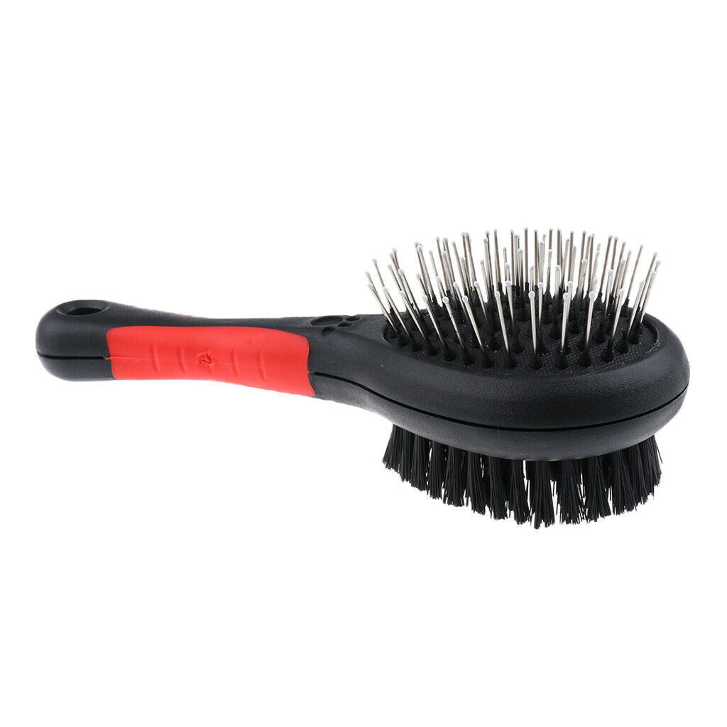 2-Sided Plastic Pet Hair Brush Dog Cat Hair Comb Slicker Grooming Rake S