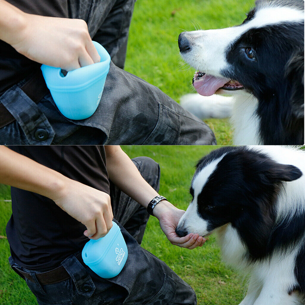 2 Pcs Silicone Dog Treat Pouch - Training Bag Can Easily Carries Snacks and Toys