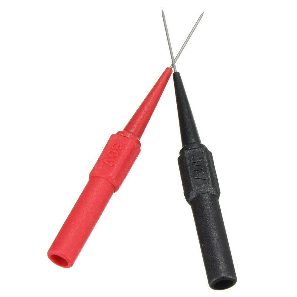 2X Multimeter Test Lead Extention Back Probes Sharp Needle Micro Pin For Banana
