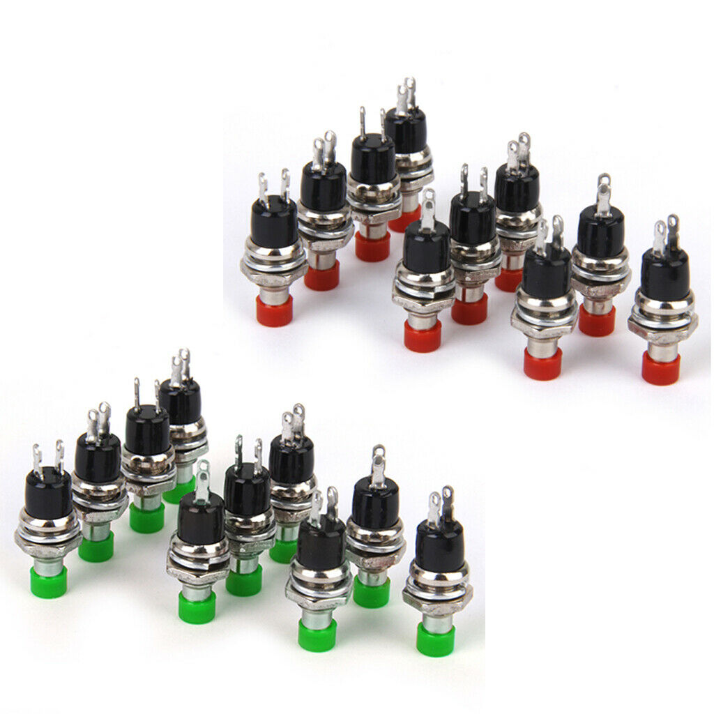 20pcs Mini Push Button Switch, Momentary Switches for Railway, DIY Kits - Green