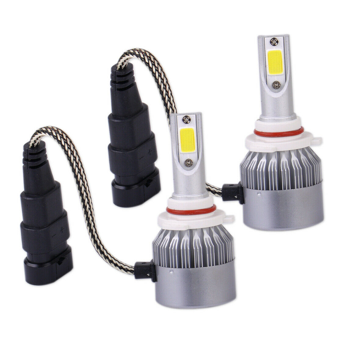 2pcs 9005 LED 36W 3800LM 6000K Combo Headlight High Low Beam White Bulb An