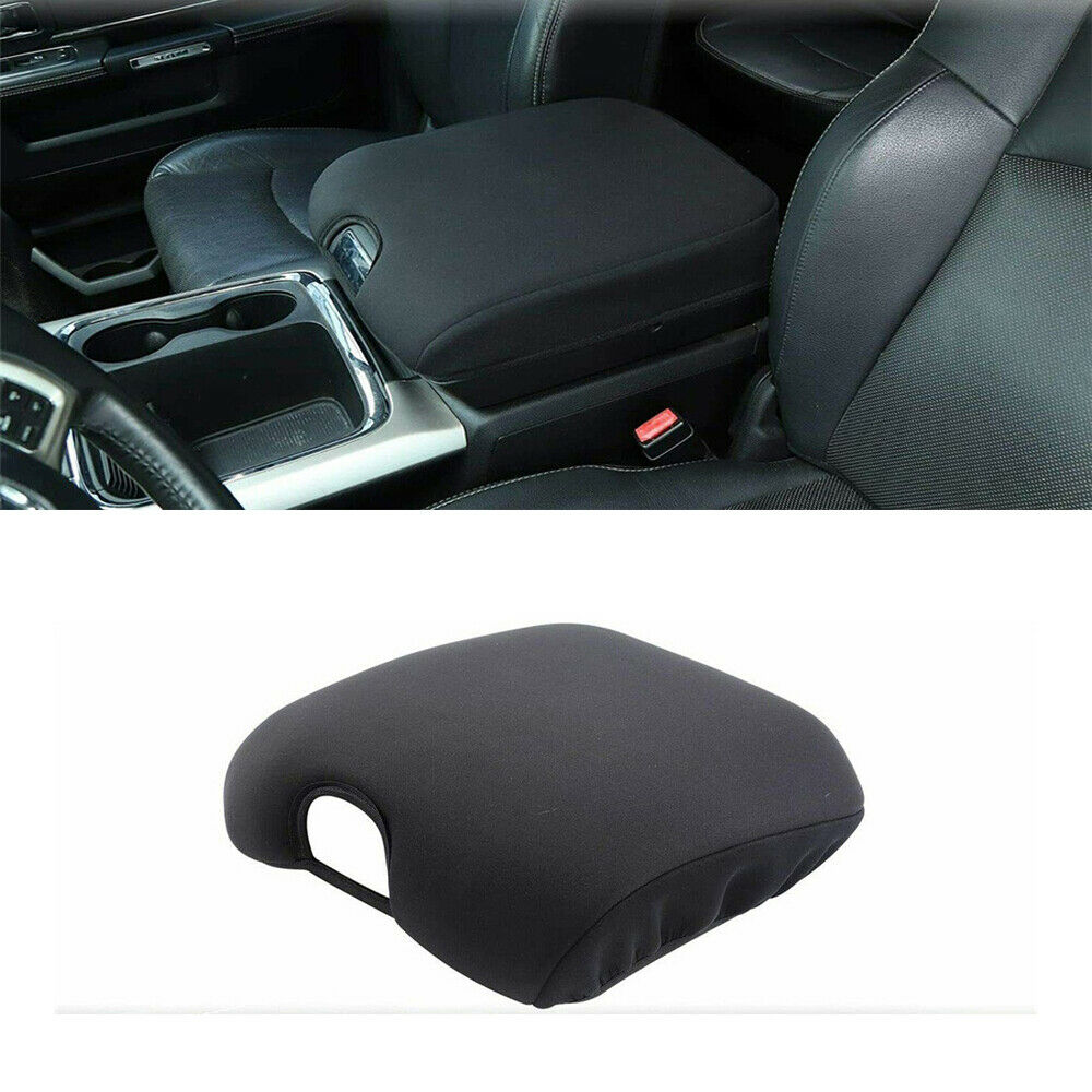 Black Center Console Cover Armrest Pad For 2010-2017 Dodge RAM 1500 2500 3500