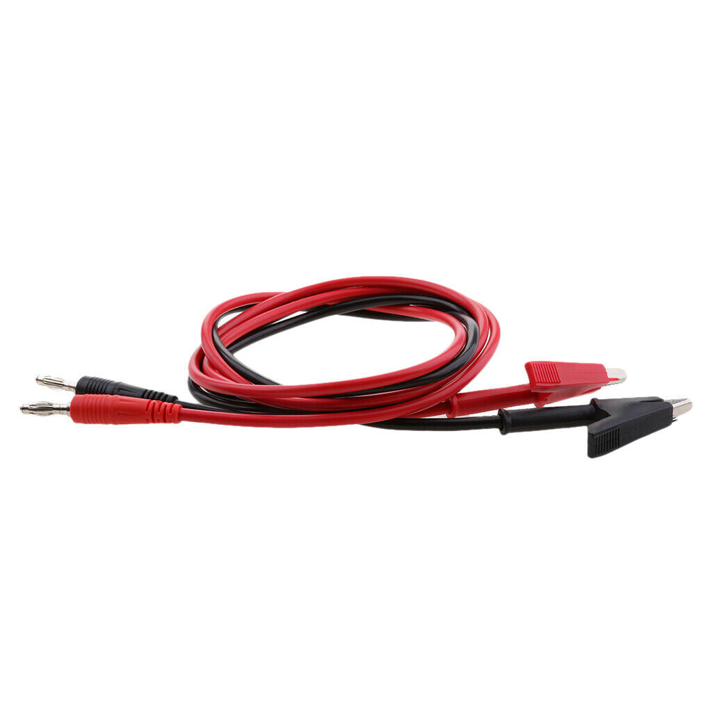 2Pcs 4mm Stackable Banana Plug To Crocodile Clip Lead Cable 100cm