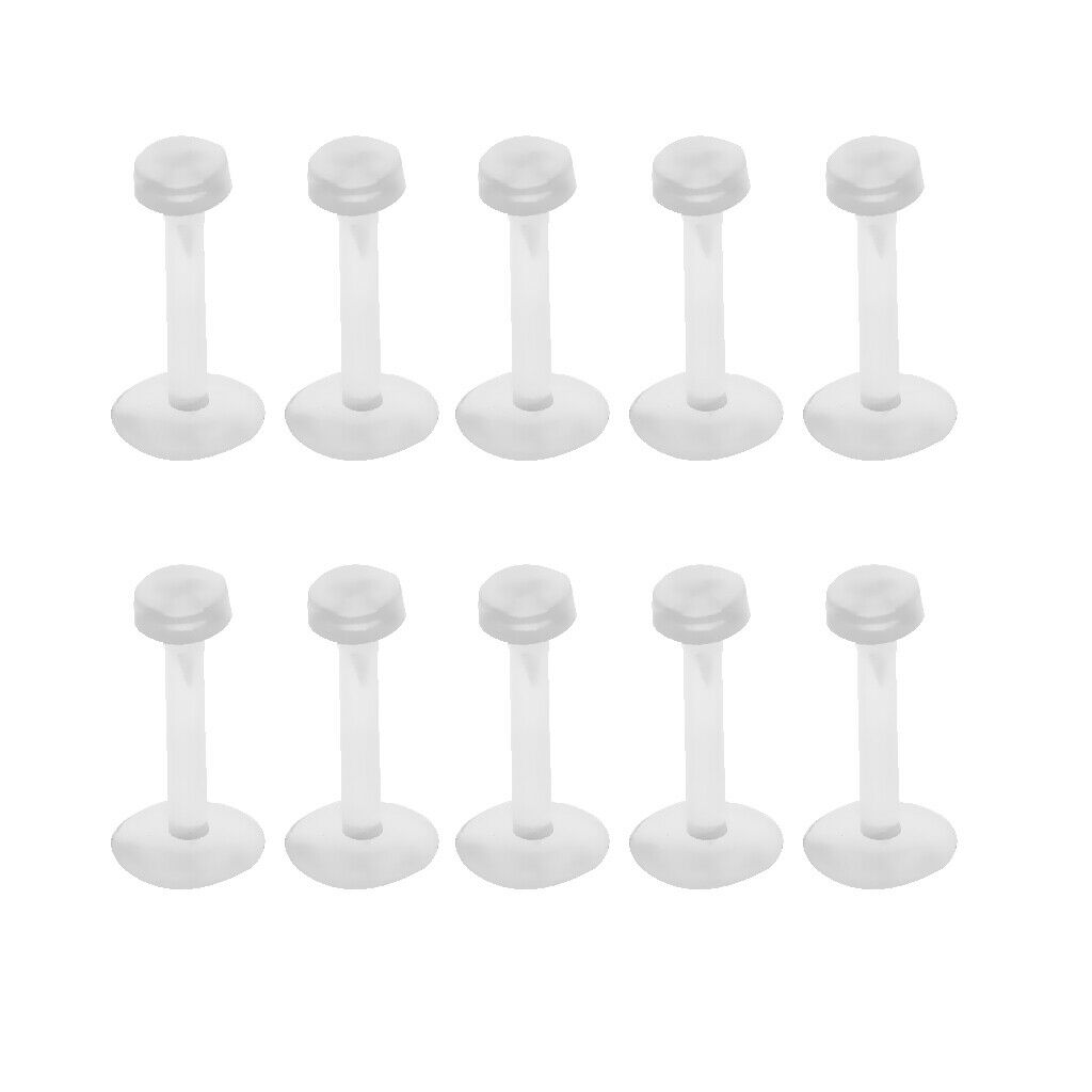 10Pcs Acrylic Nose Studs Tongue Ring Retainers Bars Barbell Piercing Body