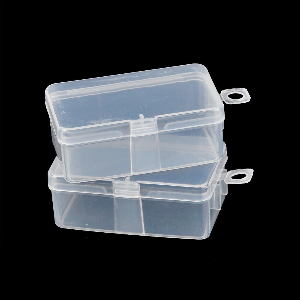 2pcs Rectangle Transparent Plastic Storage Box Small Parts Box.l8
