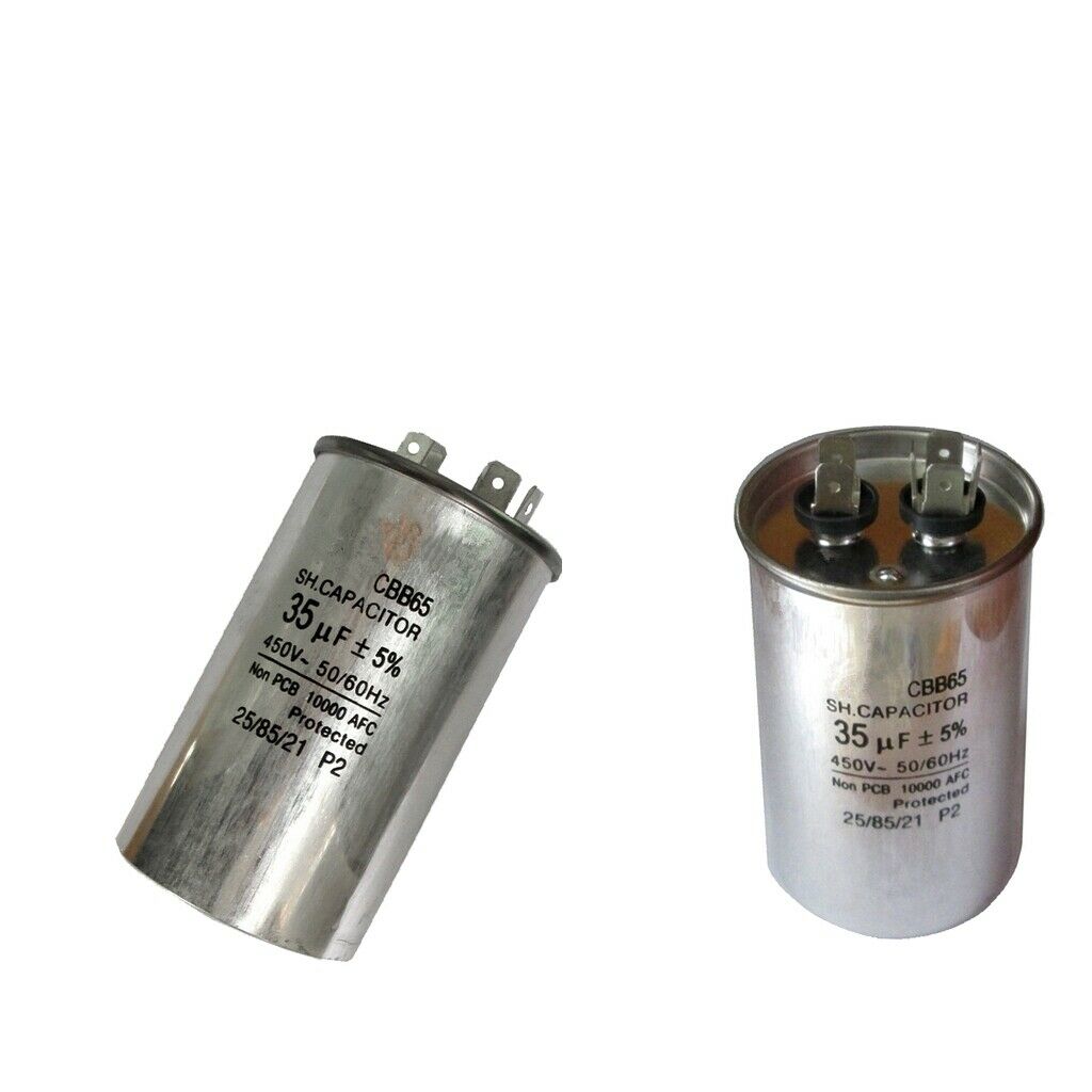 Pack of 2Pcs Waterproof CBB65 Aluminum Start Run Motor Capacitor MFD 35UF 450V