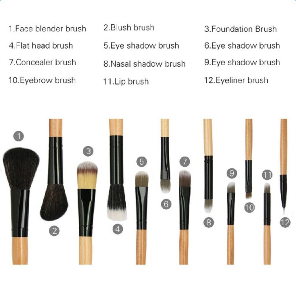 12 pieces Make Up Brush Set, Professional Cosmetic Make up Brushes Brush Kit