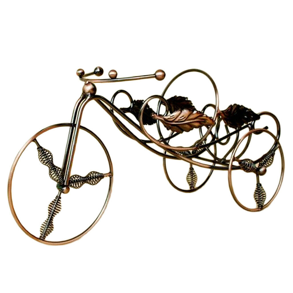 Iron Tricycle Wine Bottle Holder Wine Serving Elegant Desktop Gift Present