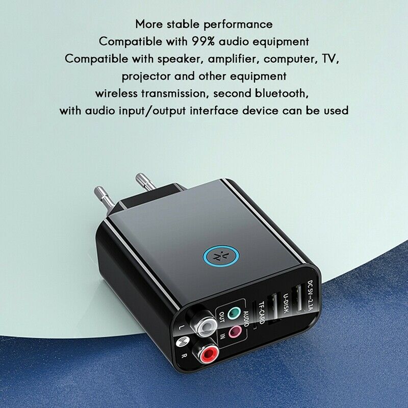 Bluetooth Receiver Transmitter 2-In-1 Bluetooth 5.0 AUX Audio Adapter for T P8K6