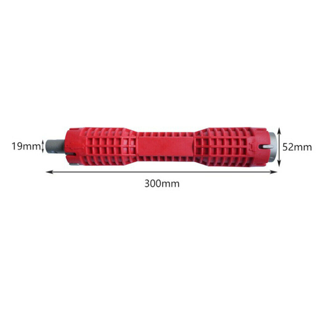 Faucet and Sink Installer Tool Pipe Wrench Plumbing Tool  Dual Head Red