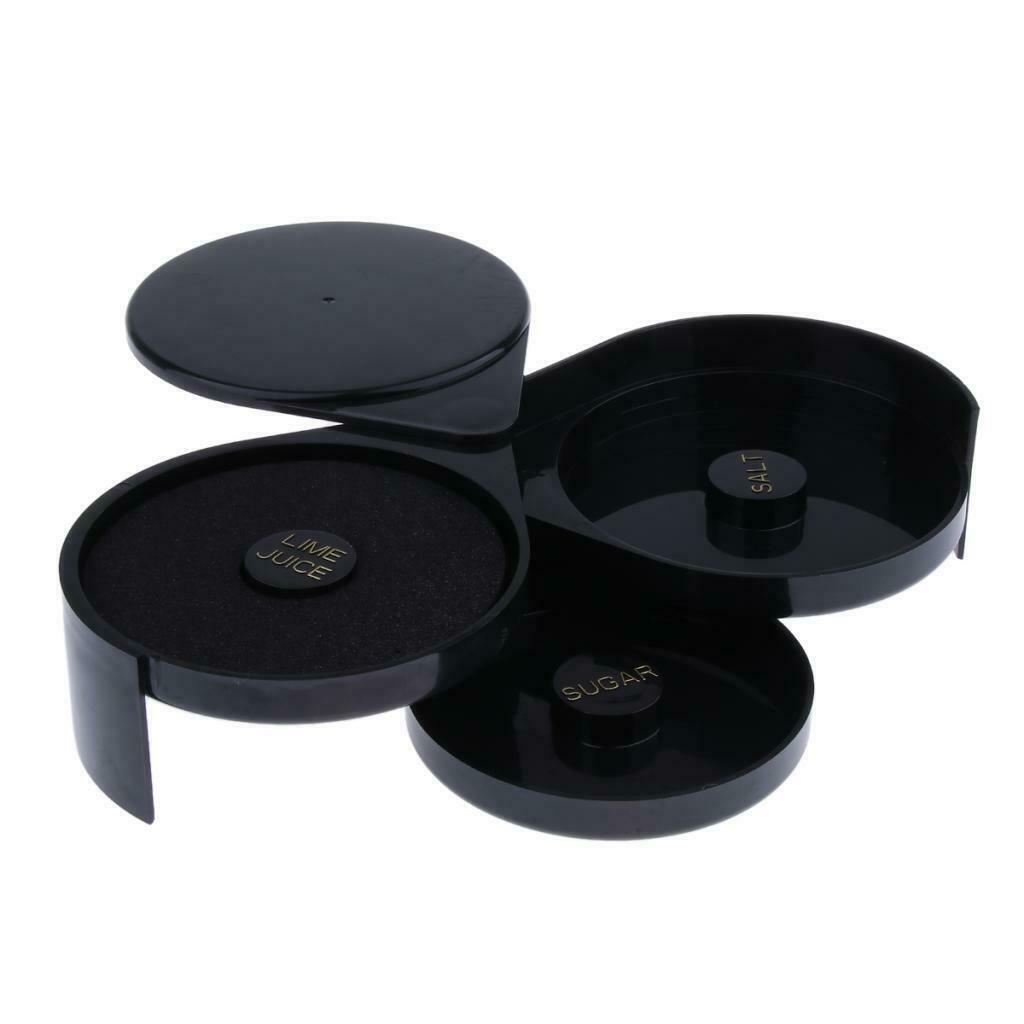 3 Tier Sugar Salt Rim Lime Cocktail Margarita Juice Glass Rimmer Black