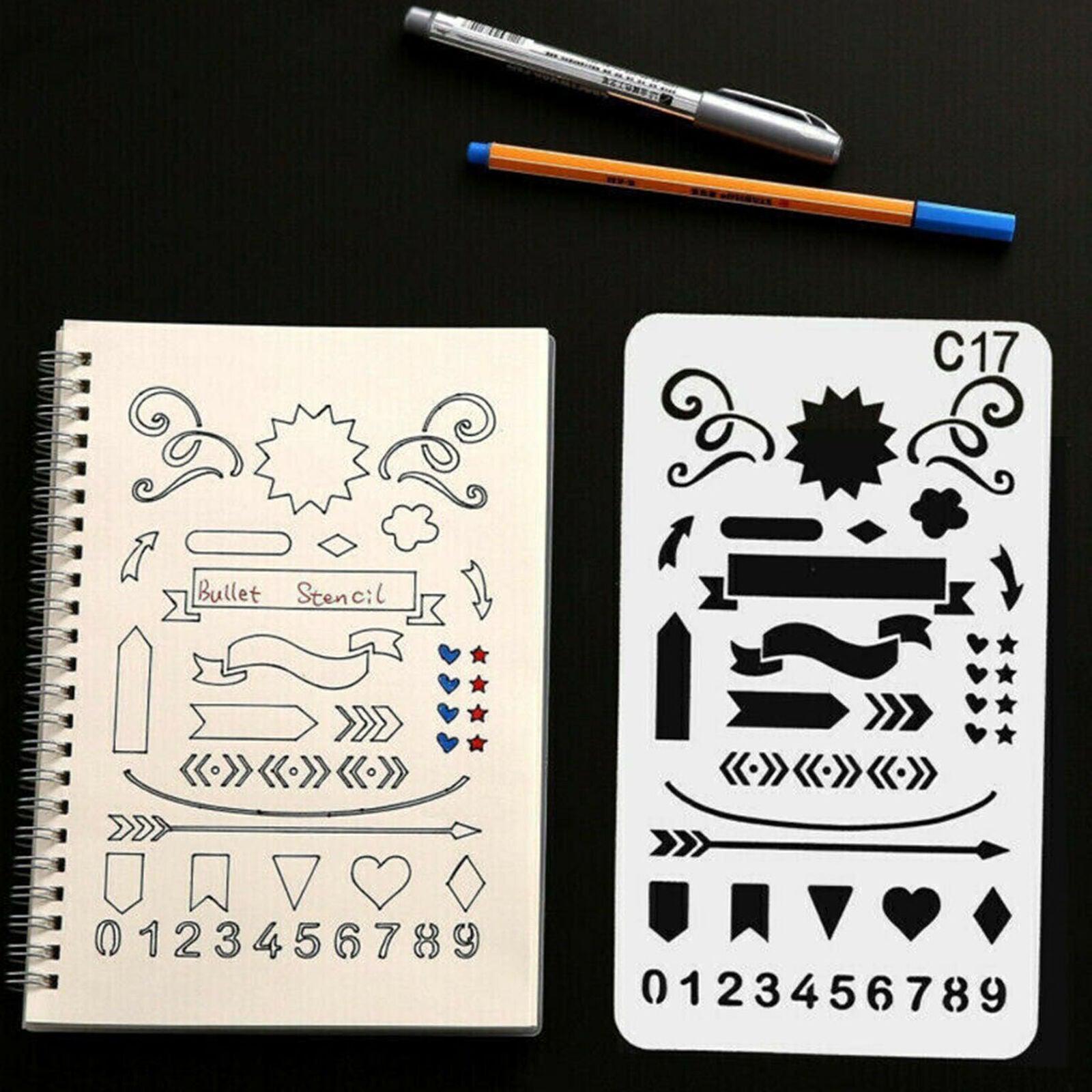 20x Bullet Journal Stencil Plastic Planner DIY Drawing Template Diary Craft Sale