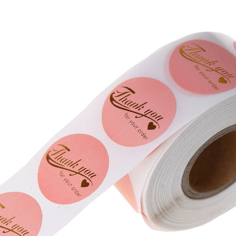 500pcs/roll pink thank you Stickers Scrapbooking Seal Labels Weddi.l8