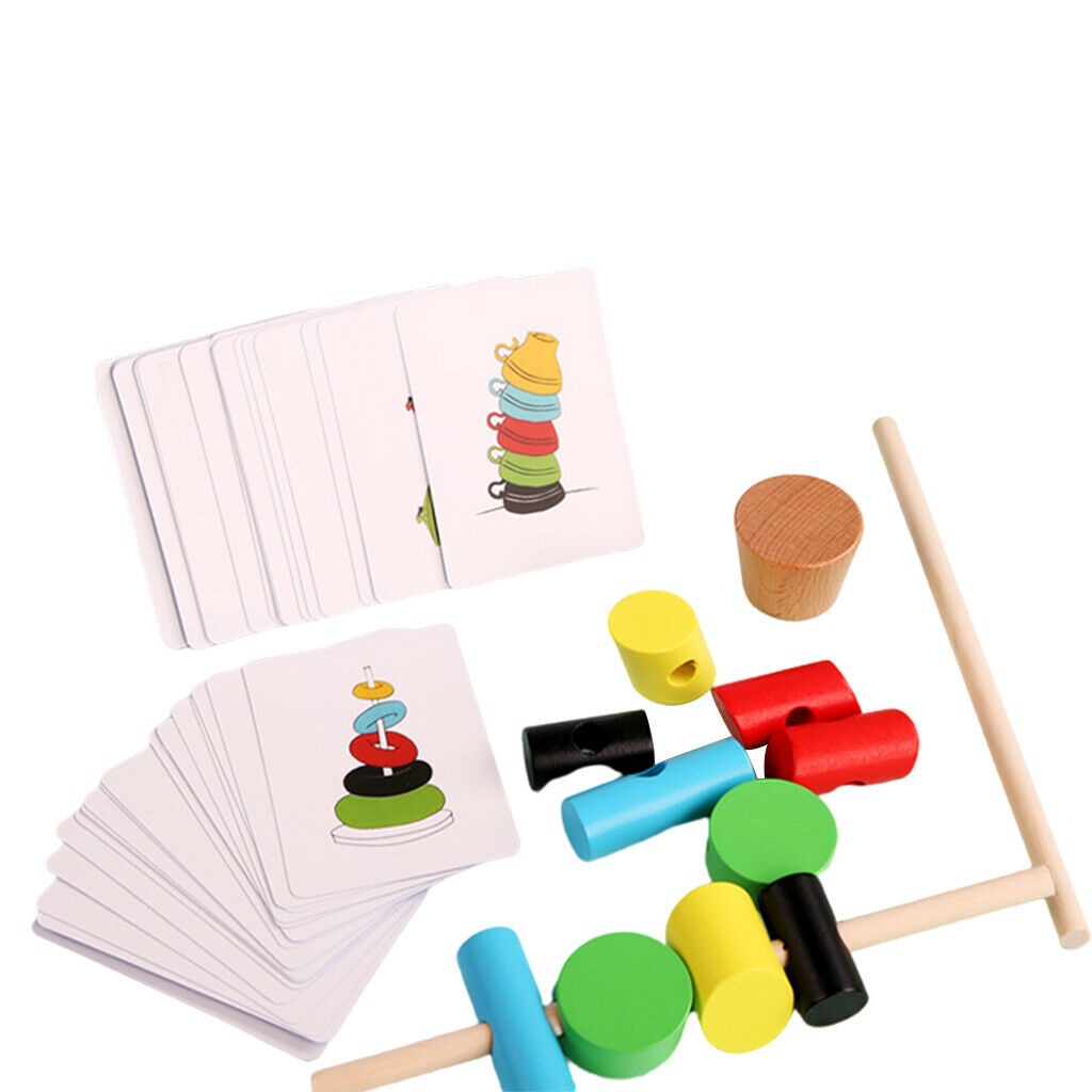 Wooden Educational Toddler Toys for 3 4 5 Year Old Boys Girls Preschool Color