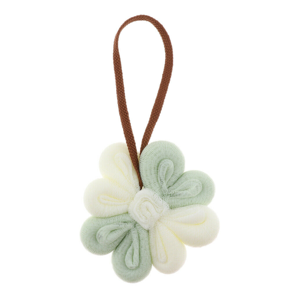 Women Men Large Bath Shower Sponge Exfoliating Puff Scrubber Ball Green White