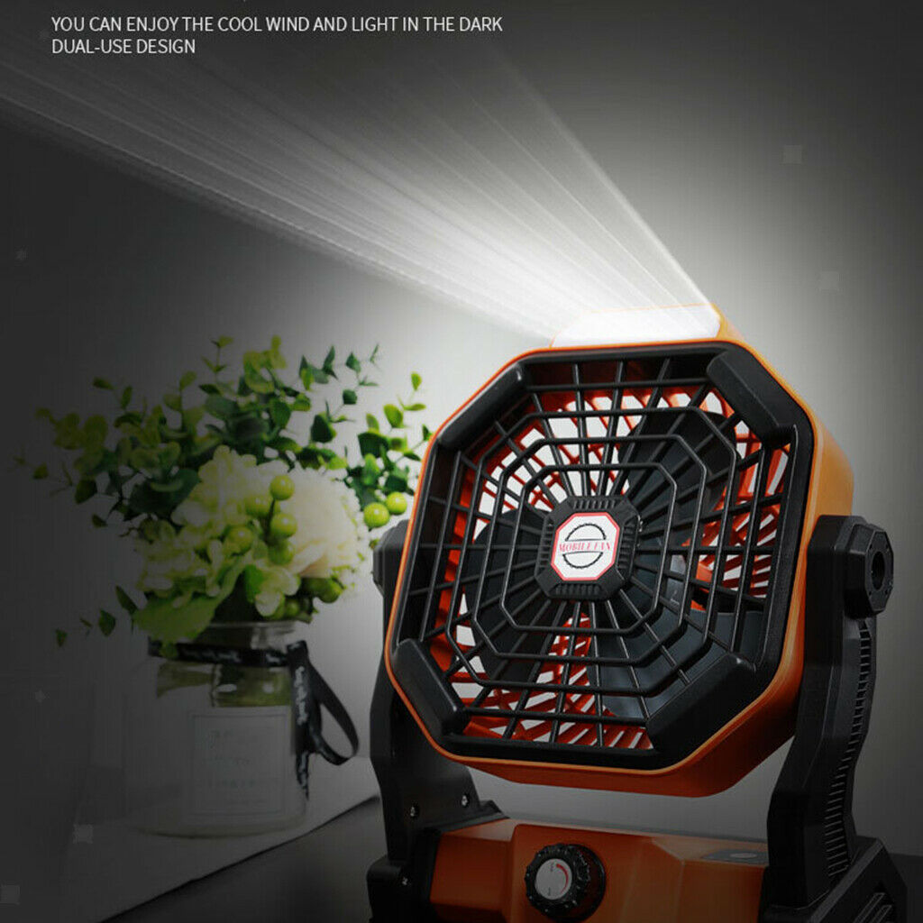 USB Rechargeable Solar Power Fan LED Light Strong Airflow Car Desk Fan