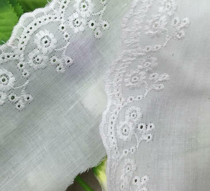 5 Yards White cotton embroidery Flower Lace decoration Sewing clothes crafts
