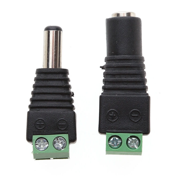 4X Male Female 2.1x5.5mm DC Power Plug Jack Adapter Wire Connector for CCT.l8