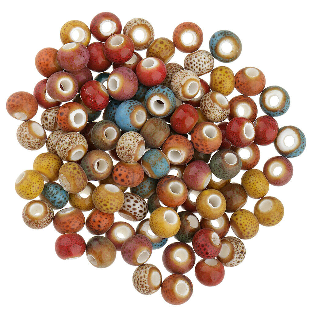 100Pcs Ceramic Loose Beads for DIY Bracelets Charms Jewelry Findings Color 7