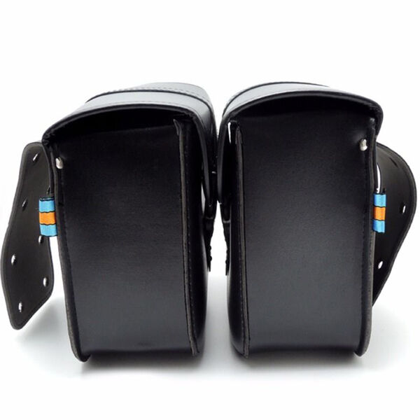 2PCS Motorcycle PU Leather Saddle Bags Storage Tool Pouch Waterproof  Handy
