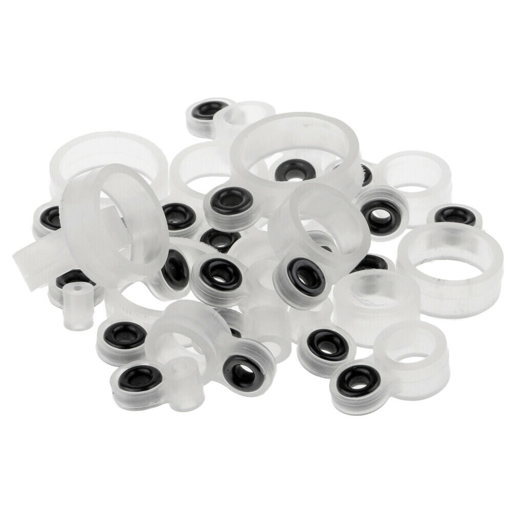 22pcs Silicone & Ceramic Fishing Rod Guides Repair Kit DIY Rod Tip Eye Rings