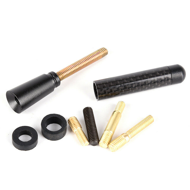 Universal Car Auto Short Stubby Antenna Aerial AM/FM Radio Mast Screw Type/Bl Kt