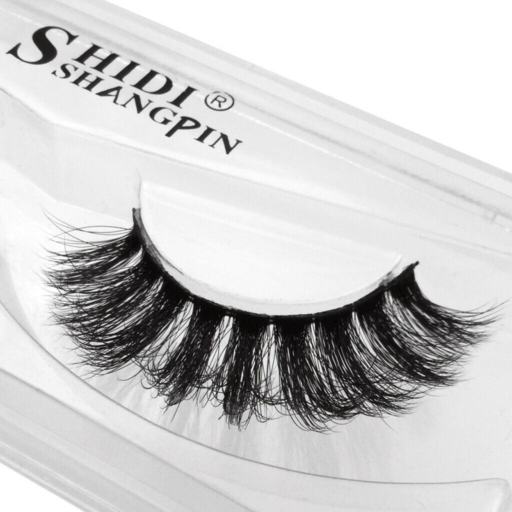 1 Pair Makeup Curl Eyelash Eye Lash Beauty Natural Black Messy Long Lashes -