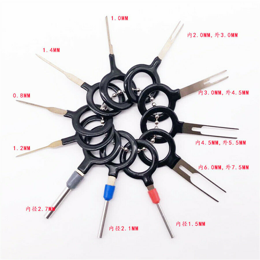 11Pcs Motorcycle ATV Wiring Terminal Connector Pin Extractor Puller Removal Tool