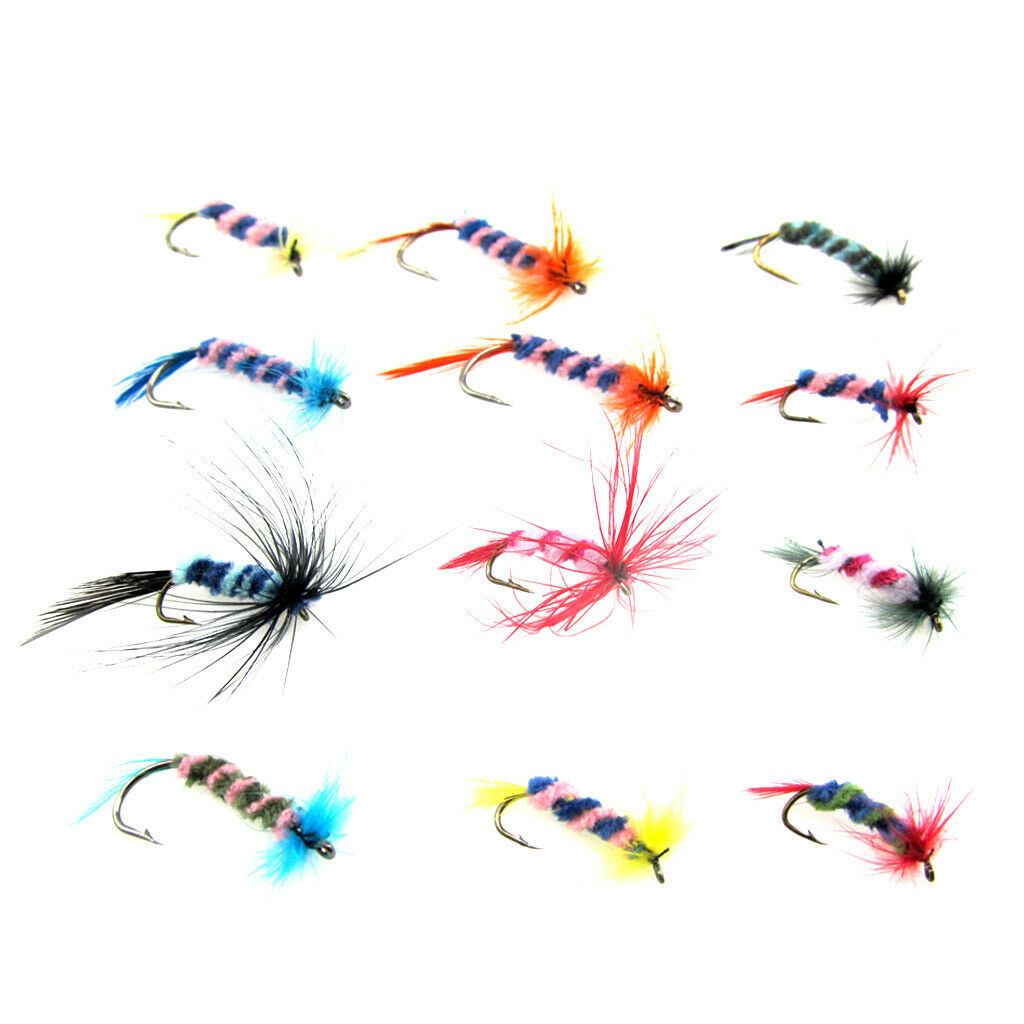 12 Pcs Fly Fishing Flies Set Artificial Insects Wet Spiders Flies