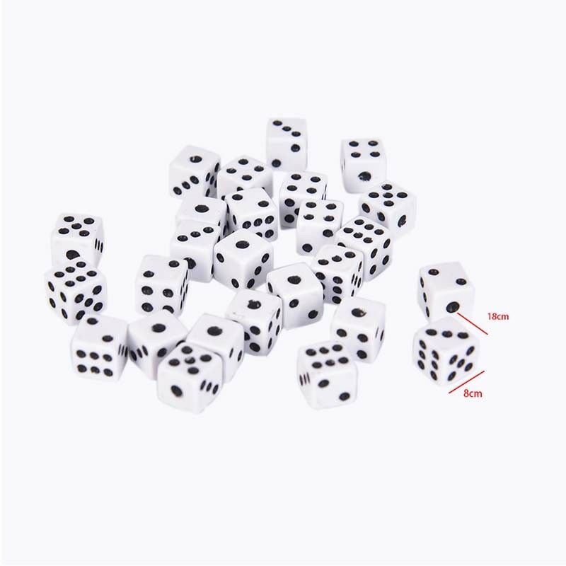 50pcs/lot 8mm Dices For Board Game Bar Gambling Game Set Club Party Acces.l8