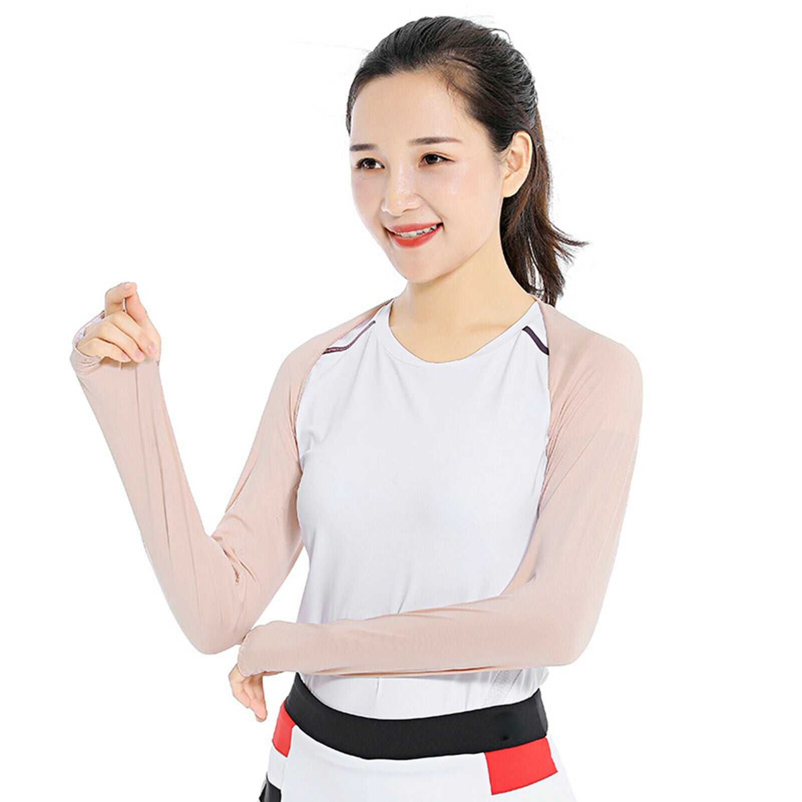 2X Cooling Shawl Arm Sleeves Summer Sun Protection Golf Accessory Black