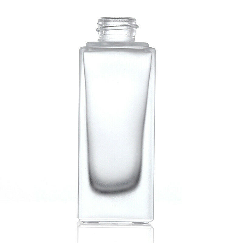 30Ml Lotion Liquid Refillable Bottle Foundation Square Frosted Glass Pump.l8
